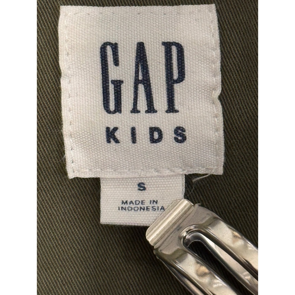GAP Kids‎ Utility Jacket Khaki Green Cargo Pockets Drawstring Size S 6-7 - Picture 4 of 7